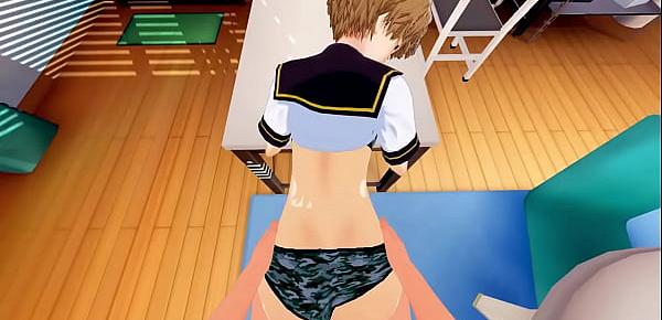  Chie Satonaka gets fucked and creampied from your POV - Persona 4 Hentai.